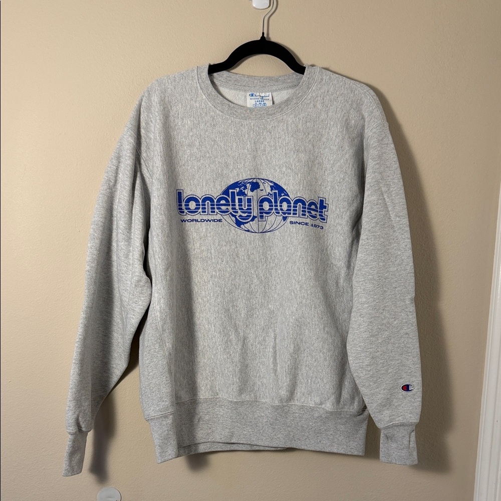 Champion Reverse Weave Lonely Planet Classic Crewneck Sweatshirt Size Large